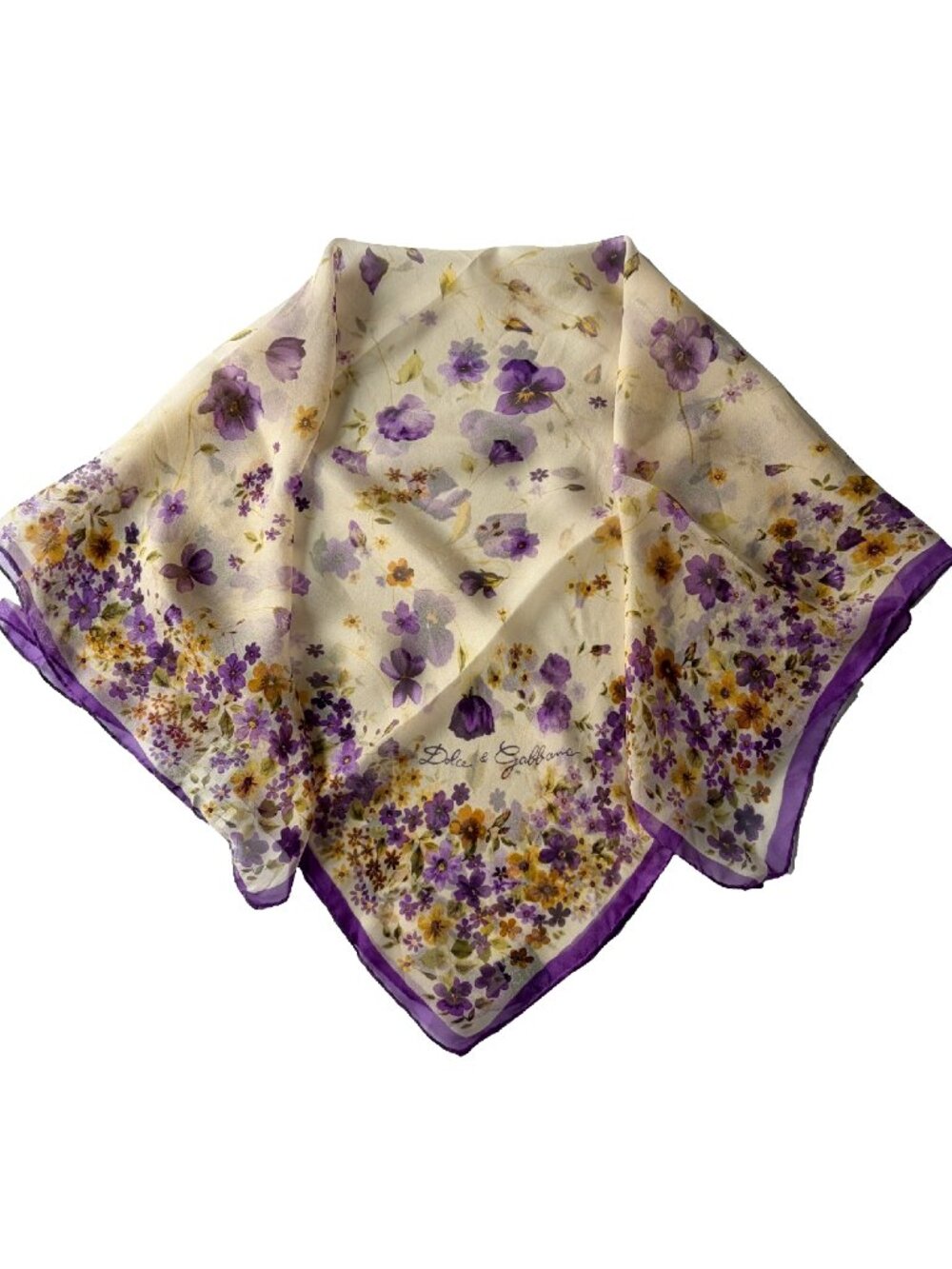 Dolce & Gabbana Silk Chiffon Floral Scarf